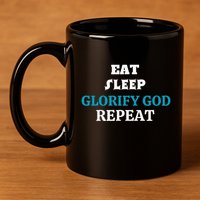Glorify God. Christian 11oz C Handle Ceramic Mug