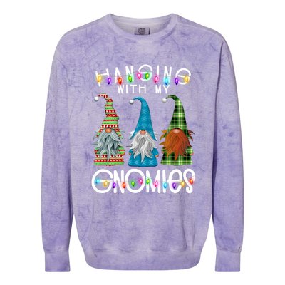 Garden Gnome Christmas Hanging With My Gnomies Colorblast Crewneck Sweatshirt