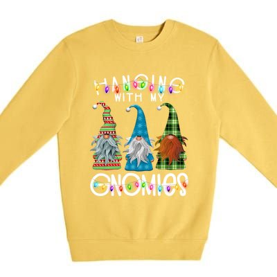 Garden Gnome Christmas Hanging With My Gnomies Premium Crewneck Sweatshirt