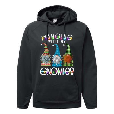 Garden Gnome Christmas Hanging With My Gnomies Performance Fleece Hoodie