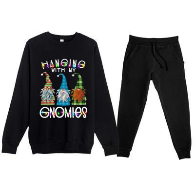 Garden Gnome Christmas Hanging With My Gnomies Premium Crewneck Sweatsuit Set