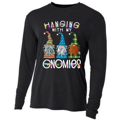 Garden Gnome Christmas Hanging With My Gnomies Cooling Performance Long Sleeve Crew