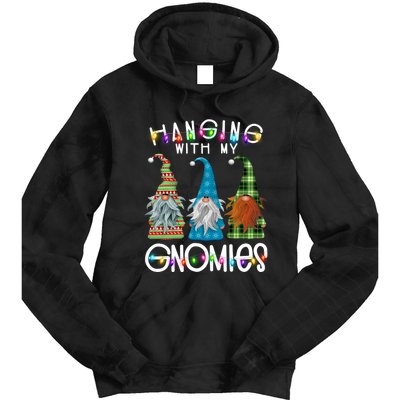 Garden Gnome Christmas Hanging With My Gnomies Tie Dye Hoodie