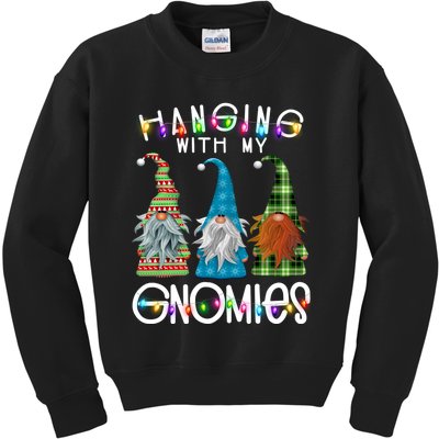 Garden Gnome Christmas Hanging With My Gnomies Kids Sweatshirt