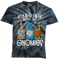 Garden Gnome Christmas Hanging With My Gnomies Kids Tie-Dye T-Shirt