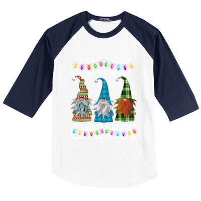 Garden Gnome Christmas Hanging With My Gnomies Baseball Sleeve Shirt