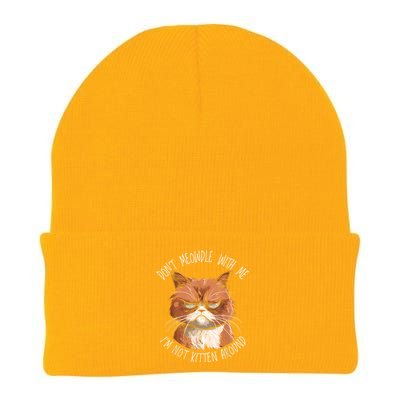 Grumpy Ginger Cat DonT Meowdl With Me IM Not Kitten Around Knit Cap Winter Beanie