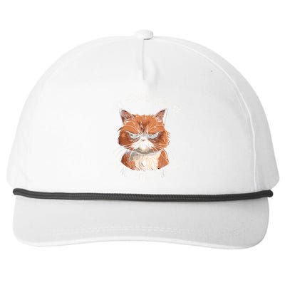 Grumpy Ginger Cat DonT Meowdl With Me IM Not Kitten Around Snapback Five-Panel Rope Hat