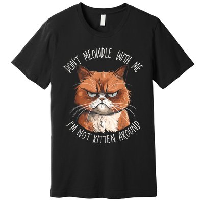 Grumpy Ginger Cat DonT Meowdl With Me IM Not Kitten Around Premium T-Shirt