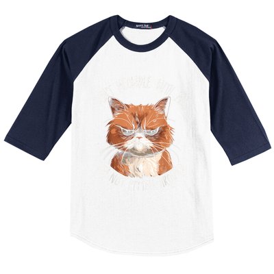 Grumpy Ginger Cat DonT Meowdl With Me IM Not Kitten Around Baseball Sleeve Shirt