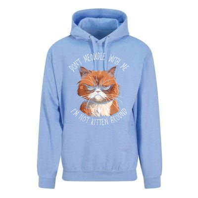 Grumpy Ginger Cat DonT Meowdl With Me IM Not Kitten Around Unisex Surf Hoodie