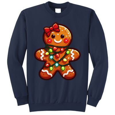 Gingerbread Girl Christmas Costume Cookie Tree Lights Xmas Sweatshirt