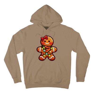 Gingerbread Girl Christmas Costume Cookie Tree Lights Xmas Hoodie