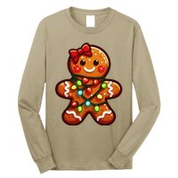 Gingerbread Girl Christmas Costume Cookie Tree Lights Xmas Long Sleeve Shirt