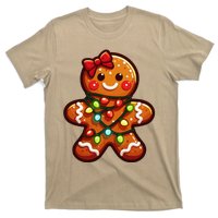 Gingerbread Girl Christmas Costume Cookie Tree Lights Xmas T-Shirt