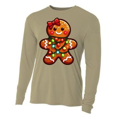 Gingerbread Girl Christmas Costume Cookie Tree Lights Xmas Cooling Performance Long Sleeve Crew