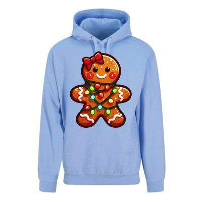 Gingerbread Girl Christmas Costume Cookie Tree Lights Xmas Unisex Surf Hoodie