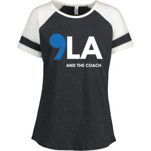 Great Gift Comma La Kamala Harris Tim Walz Coach 2024 La Comma Gift Enza Ladies Jersey Colorblock Tee