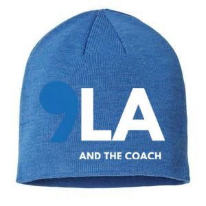 Great Gift Comma La Kamala Harris Tim Walz Coach 2024 La Comma Gift Sustainable Beanie