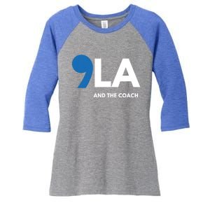 Great Gift Comma La Kamala Harris Tim Walz Coach 2024 La Comma Gift Women's Tri-Blend 3/4-Sleeve Raglan Shirt