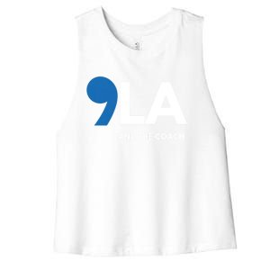 Great Gift Comma La Kamala Harris Tim Walz Coach 2024 La Comma Gift Women's Racerback Cropped Tank