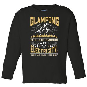 Gift Glamping Camping Wine Camper Happy Glamper Toddler Long Sleeve Shirt