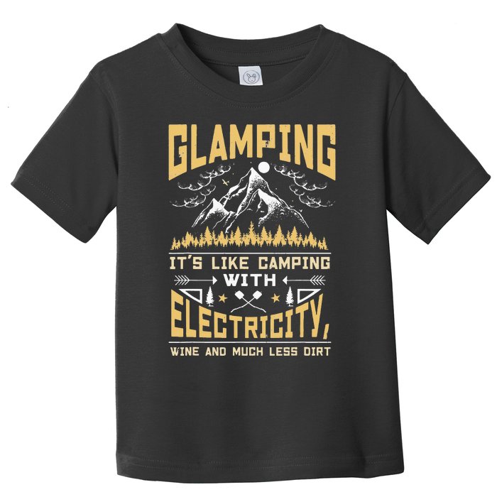 Gift Glamping Camping Wine Camper Happy Glamper Toddler T-Shirt