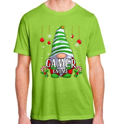 Gamer Gnome Christmas Pajamas Matching Family Group Adult ChromaSoft Performance T-Shirt