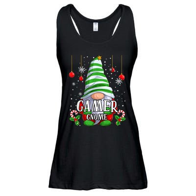 Gamer Gnome Christmas Pajamas Matching Family Group Ladies Essential Flowy Tank