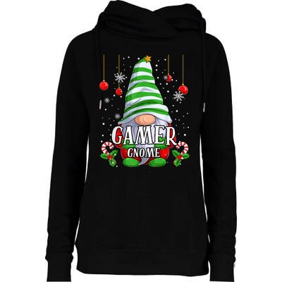 Gamer Gnome Christmas Pajamas Matching Family Group Womens Funnel Neck Pullover Hood