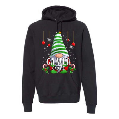 Gamer Gnome Christmas Pajamas Matching Family Group Premium Hoodie