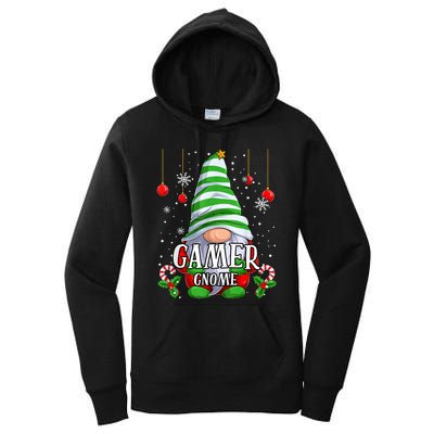 Gamer Gnome Christmas Pajamas Matching Family Group Women's Pullover Hoodie