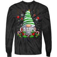 Gamer Gnome Christmas Pajamas Matching Family Group Tie-Dye Long Sleeve Shirt