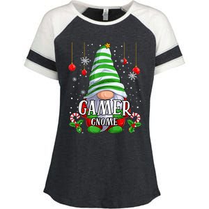 Gamer Gnome Christmas Pajamas Matching Family Group Enza Ladies Jersey Colorblock Tee