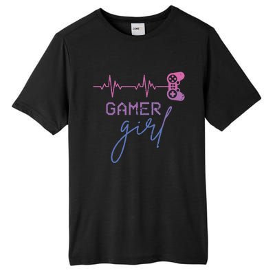 Gamer Girl Cute Heartbeat Gamer For Girl Video Game Lovers Tall Fusion ChromaSoft Performance T-Shirt