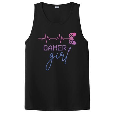 Gamer Girl Cute Heartbeat Gamer For Girl Video Game Lovers PosiCharge Competitor Tank