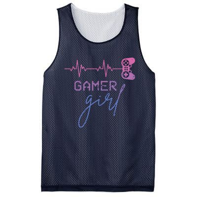 Gamer Girl Cute Heartbeat Gamer For Girl Video Game Lovers Mesh Reversible Basketball Jersey Tank