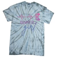 Gamer Girl Cute Heartbeat Gamer For Girl Video Game Lovers Tie-Dye T-Shirt