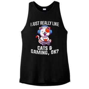 Gamer Gamer Cats And Gaming Cats And Gaming Gift Ladies PosiCharge Tri-Blend Wicking Tank