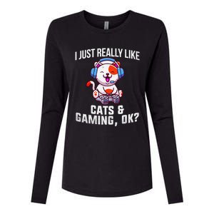 Gamer Gamer Cats And Gaming Cats And Gaming Gift Womens Cotton Relaxed Long Sleeve T-Shirt