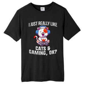 Gamer Gamer Cats And Gaming Cats And Gaming Gift Tall Fusion ChromaSoft Performance T-Shirt