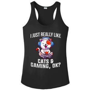 Gamer Gamer Cats And Gaming Cats And Gaming Gift Ladies PosiCharge Competitor Racerback Tank