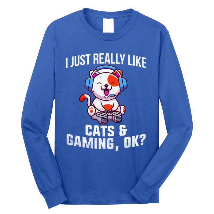 Gamer Gamer Cats And Gaming Cats And Gaming Gift Long Sleeve Shirt