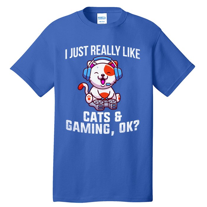 Gamer Gamer Cats And Gaming Cats And Gaming Gift Tall T-Shirt