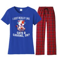 Gamer Gamer Cats And Gaming Cats And Gaming Gift Women's Flannel Pajama Set