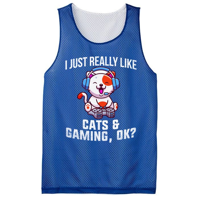 Gamer Gamer Cats And Gaming Cats And Gaming Gift Mesh Reversible Basketball Jersey Tank