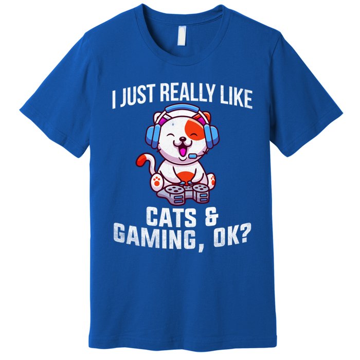 Gamer Gamer Cats And Gaming Cats And Gaming Gift Premium T-Shirt