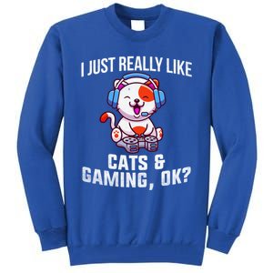 Gamer Gamer Cats And Gaming Cats And Gaming Gift Tall Sweatshirt