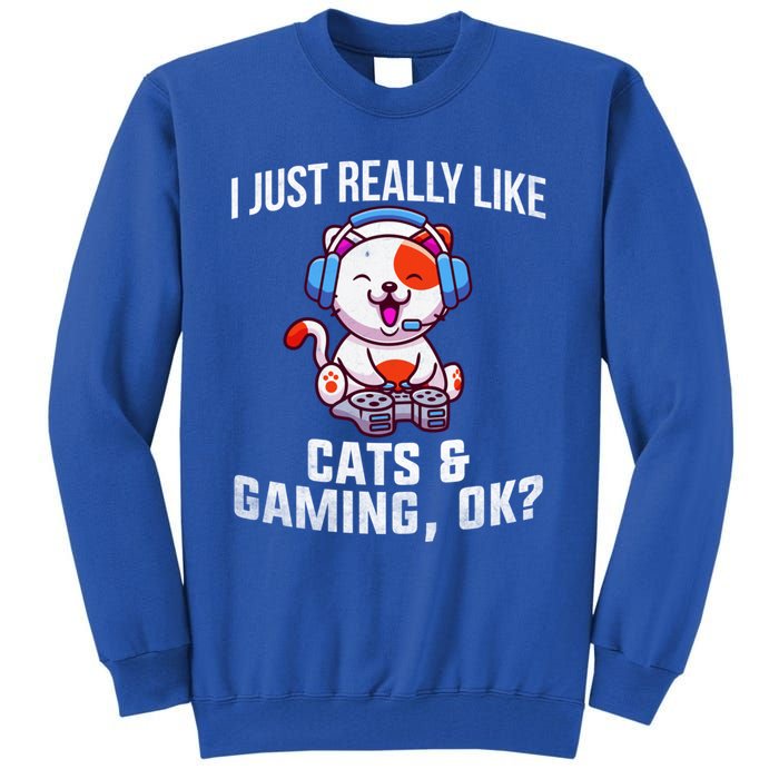 Gamer Gamer Cats And Gaming Cats And Gaming Gift Tall Sweatshirt