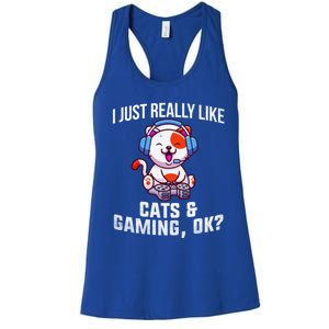 Gamer Gamer Cats And Gaming Cats And Gaming Gift Women's Racerback Tank